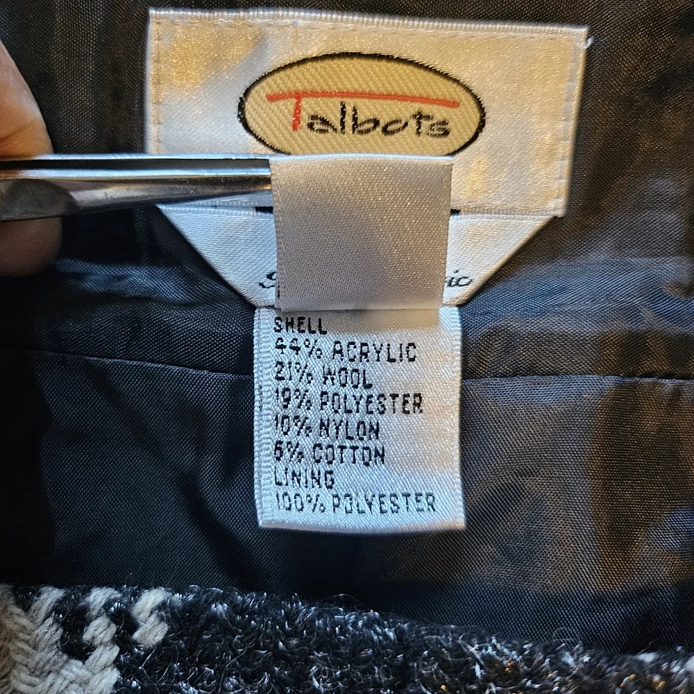 Talbots Vintage Plaid Woven Tweed Metallic Acrylic Wool Blend A-Line Skirt